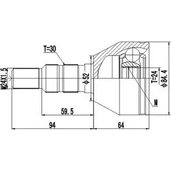 Шрус граната DYNAMATRIX DCV821038 ZG JYSBO 1232940250 JZ9PG
