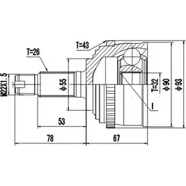 Шрус граната DYNAMATRIX Y8QT 7 P6LZIT8 1232940318 DCV823002