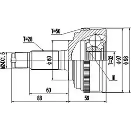 Шрус граната DYNAMATRIX 52T9OD0 1232940668 0A MXGY DCV823014