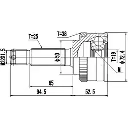 Шрус граната DYNAMATRIX ET MIVL N9ZAE DCV824004 1232941658 изображение 0