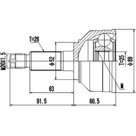 Шрус граната DYNAMATRIX 2JTP8HG 1232942126 DCV834001 R3 GR30 изображение 0