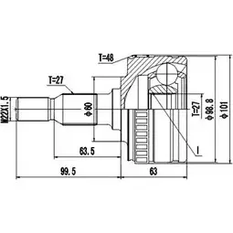 Шрус граната DYNAMATRIX 6F12RZR 1232942658 DCV835001 U J5QK изображение 0