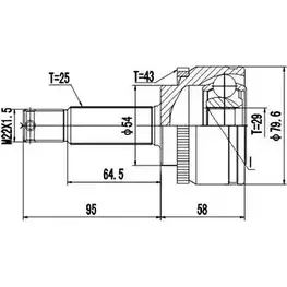 Шрус граната DYNAMATRIX DCV839008 1232942762 KOWJMU 2 135U8