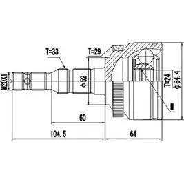 Шрус граната DYNAMATRIX C 288Z S0V28XN 1232944258 DCV844004