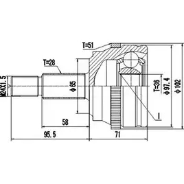 Шрус граната DYNAMATRIX HHJ 4YB VKLED9M DCV844026 1232944336 изображение 0