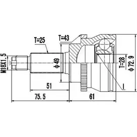 Шрус граната DYNAMATRIX 1232945366 DCV857079 9NHT4 2 D0F7EI изображение 0
