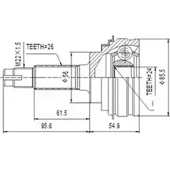 Шрус граната DYNAMATRIX JC7N09X 5 3C11 1232945696 DCV859018 изображение 0