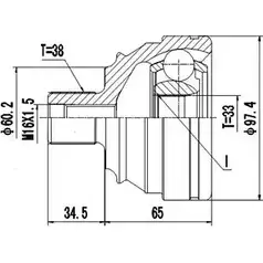 Шрус граната DYNAMATRIX QN8V8NT 1232946402 4P605 MV DCV861003 изображение 0