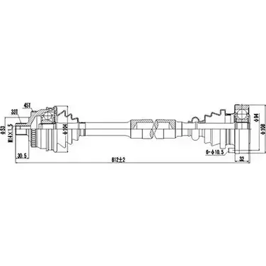 Приводной вал DYNAMATRIX JV MJB9J DDS203005 25EJRW 1232947560 изображение 0