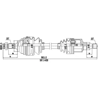 Приводной вал DYNAMATRIX 1232948230 4Z79 HRY DDS210026 GKTJ32 изображение 0