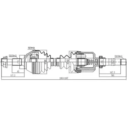 Приводной вал DYNAMATRIX 1232948260 DDS210032 QHT1E 2PI WS изображение 0