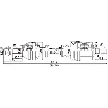 Приводной вал DYNAMATRIX 1232948298 X F36PMN DDS210034 K6K6EJ6 изображение 0