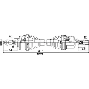 Приводной вал DYNAMATRIX XGF26 2Z0 M9 1232948416 DDS210043 изображение 0