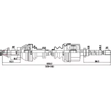 Приводной вал DYNAMATRIX 1232948462 GUBU HL SA4R1 DDS210068 изображение 0