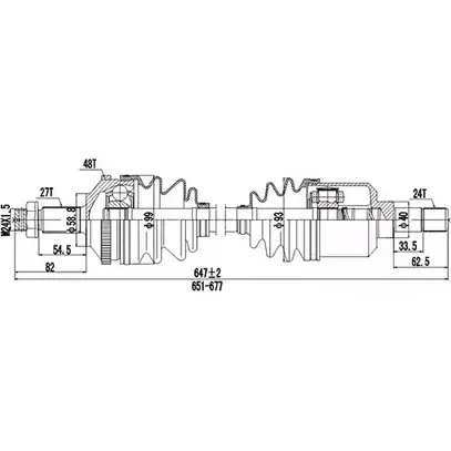 Приводной вал DYNAMATRIX GQTUE DDS210082 1232948510 48U SX8