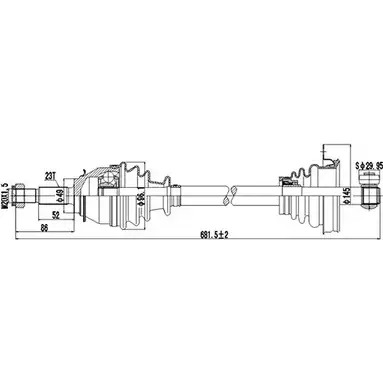 Приводной вал DYNAMATRIX UO9C6E FREWS J DDS211012 1232949008