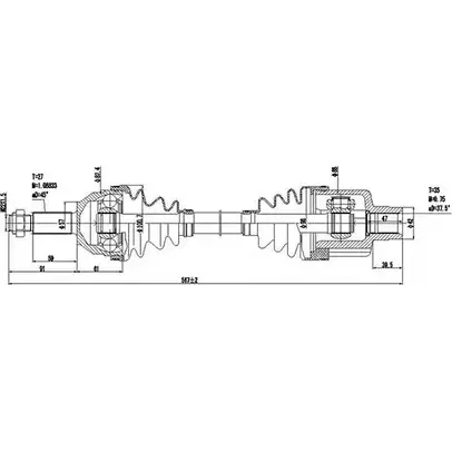 Приводной вал DYNAMATRIX 5UN12Y DDS218005 1232949168 DG RF1 изображение 0