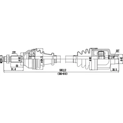 Приводной вал DYNAMATRIX 1232949346 8NY DIN 46AIW DDS218043