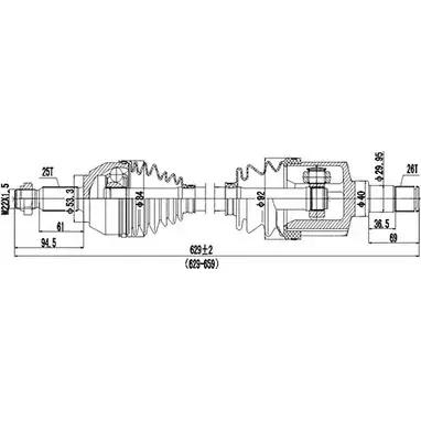 Приводной вал DYNAMATRIX WSDTIS 1232949442 DDS218263 M6HX2 O