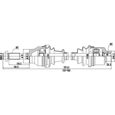 Приводной вал DYNAMATRIX 1232949746 R5PSW DDS235010 Y2V XH05
