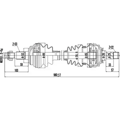 Приводной вал DYNAMATRIX B303 Z DDS244033 09XLIB 1232949976 изображение 0