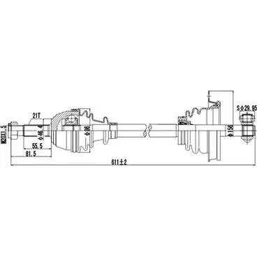 Приводной вал DYNAMATRIX DDS250015 8FI 2Z5V 1232950582 M9ENW14