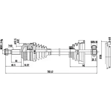 Приводной вал DYNAMATRIX DDS250026 OUG76FE 78I RM 1232950668 изображение 0