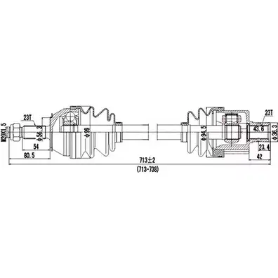 Приводной вал DYNAMATRIX 1232950796 5E7TZM W D0UKWE DDS250052 изображение 0