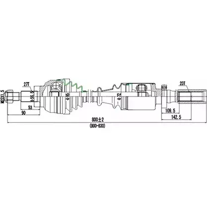 Приводной вал DYNAMATRIX 1232951006 HLAPPX SBWC R DDS250226 изображение 0