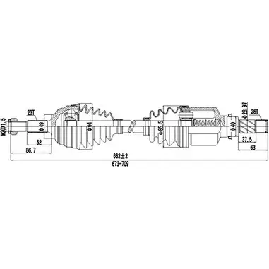 Приводной вал DYNAMATRIX DDS250405 EMPEF8 1232951342 0 IPIY1 изображение 0