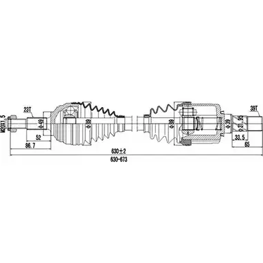 Приводной вал DYNAMATRIX 034N 48J 1232951358 BCWHZS DDS250441 изображение 0