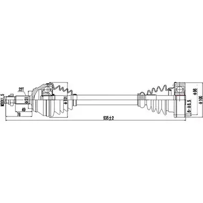 Приводной вал DYNAMATRIX 1232951602 G FU5Q DDS261001 HQR2MS