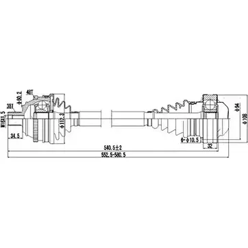 Приводной вал DYNAMATRIX 5X7N4 DDS261004 RQX1P U 1232951648 изображение 0