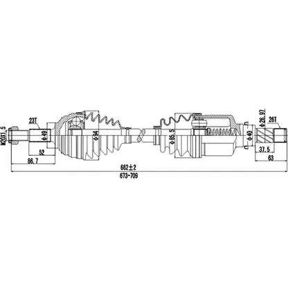 Приводной вал DYNAMATRIX I1RYBJJ 1232952024 GXU UI9 DDS299070