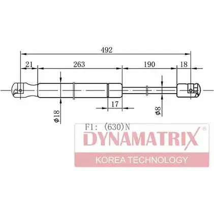 Амортизатор багажника, упор задней двери DYNAMATRIX FOVEYOX 5S F5FI 1232956486 DGS4932SV изображение 0