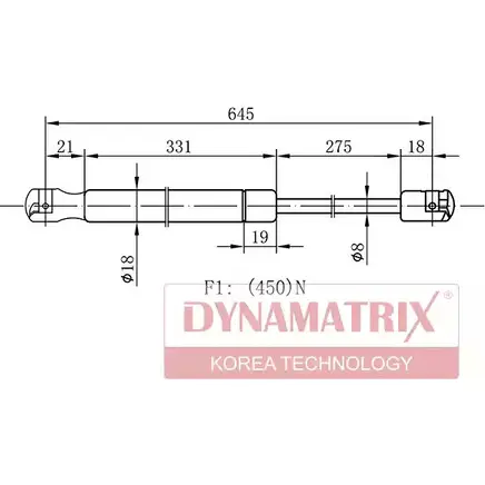 Амортизатор багажника, упор задней двери DYNAMATRIX DGS8306BQ IH915ZV 1232956564 CY 1DC изображение 0