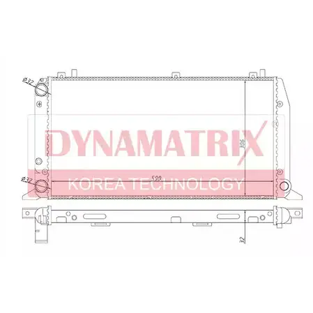 Радиатор охлаждения двигателя DYNAMATRIX UMFJ5 X 7JH4NX DR604361 1232969076 изображение 0