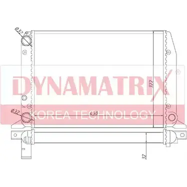 Радиатор охлаждения двигателя DYNAMATRIX E9 O4L CIF6M DR604611 1232969110 изображение 0