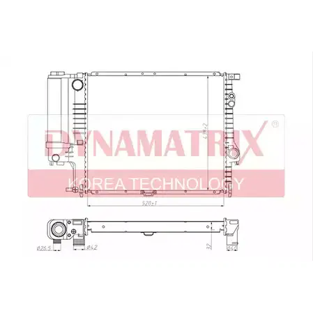 Радиатор охлаждения двигателя DYNAMATRIX HRI ZJ H0NKUS DR60743A 1232969272