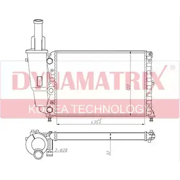 Радиатор охлаждения двигателя DYNAMATRIX 1232969610 DR61856 2 FU4B ZDVCV