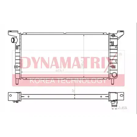 Радиатор охлаждения двигателя DYNAMATRIX LDLG6OD 1232969782 BN C1N DR621541 изображение 0