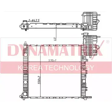 Радиатор охлаждения двигателя DYNAMATRIX YFKI4W9 C8 DLT8 DR62559A 1232970010 изображение 0