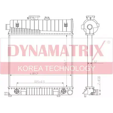 Радиатор охлаждения двигателя DYNAMATRIX DR62708A 1232970066 9IG85U NKGE A изображение 0
