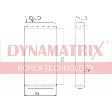 Радиатор печки, теплообменник DYNAMATRIX DR70220 B Z5XF 1232971230 05084I2 изображение 0