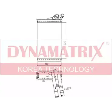 Радиатор печки, теплообменник DYNAMATRIX KXL5A8F 1232971238 Z M3YS5 DR70224 изображение 0