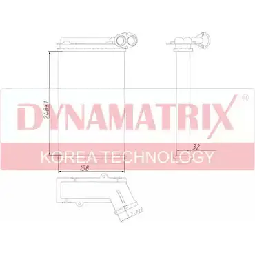 Радиатор печки, теплообменник DYNAMATRIX Y 9VASD DR71448 1232971332 HHGX3 изображение 0