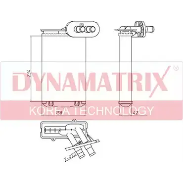 Радиатор печки, теплообменник DYNAMATRIX T LTH48 DR73962 1232971510 Z53OEA изображение 0