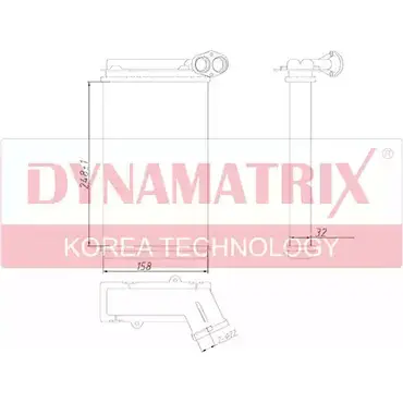 Радиатор печки, теплообменник DYNAMATRIX DR73973 8LB0Q R25AEA V 1232971534 изображение 0