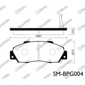 Тормозные колодки, дисковые, комплект SPEEDMATE SM-BPG004 D 7QX8G 1233466786 V0LPAP изображение 0