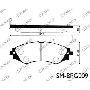 Тормозные колодки, дисковые, комплект SPEEDMATE WOBJ5 SM-BPG009 T H2H9M 1233466910